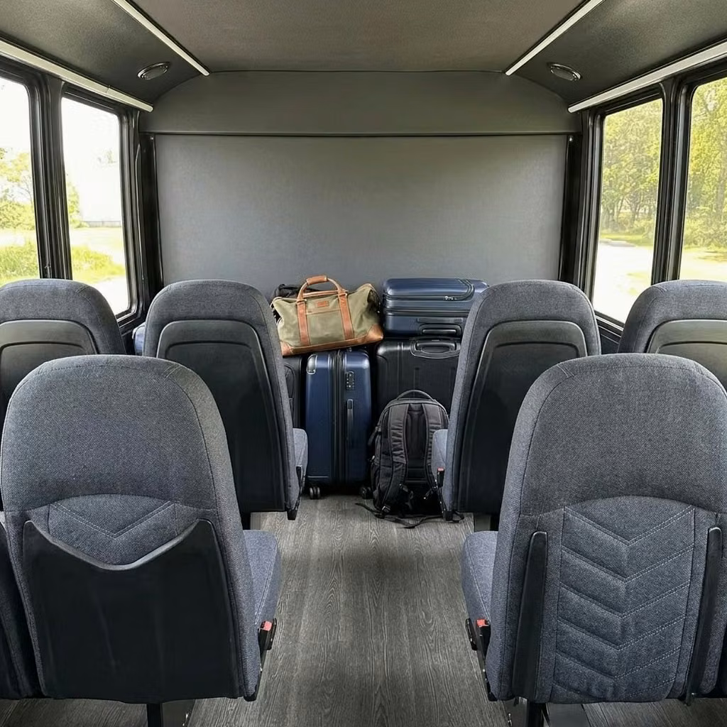 benton 25 passenger minibus luggage area