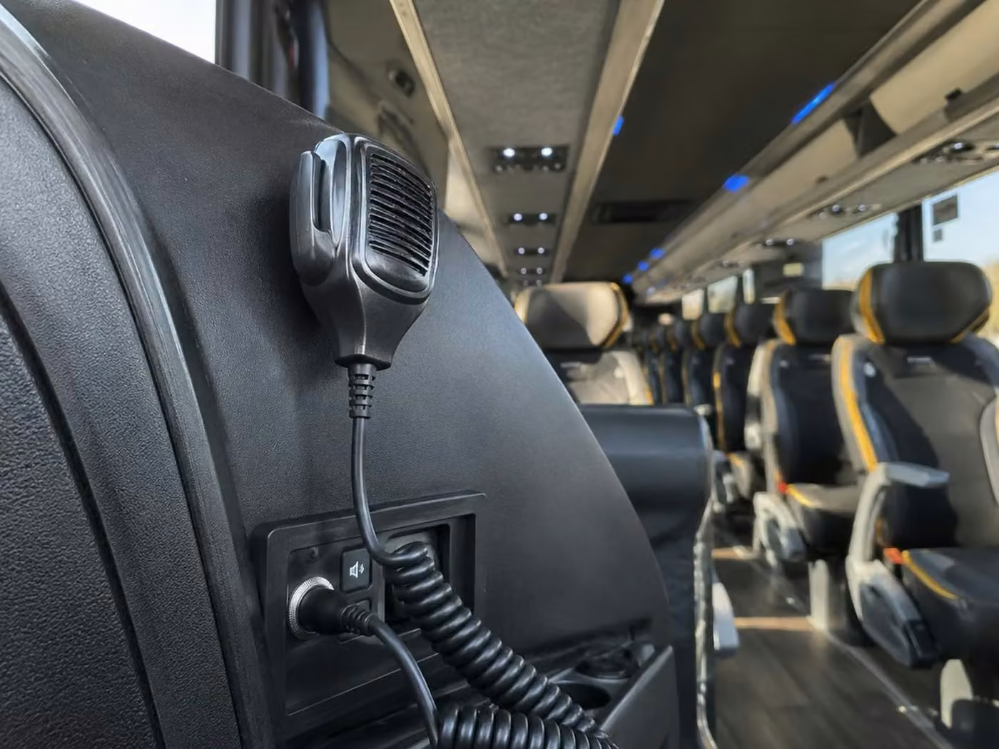 benton 56 passenger charter bus pa system