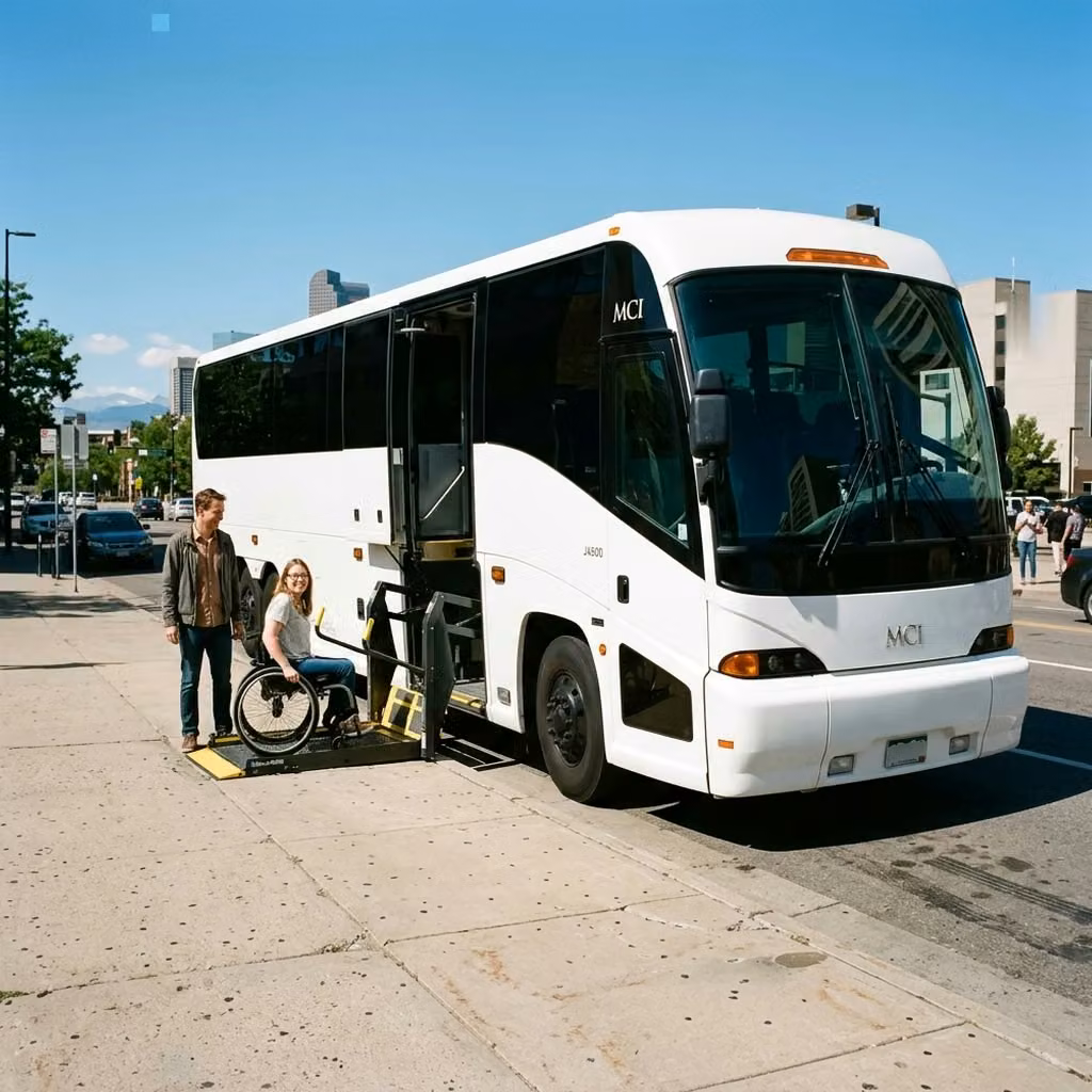 benton 56 passenger charter bus wheelchair lift