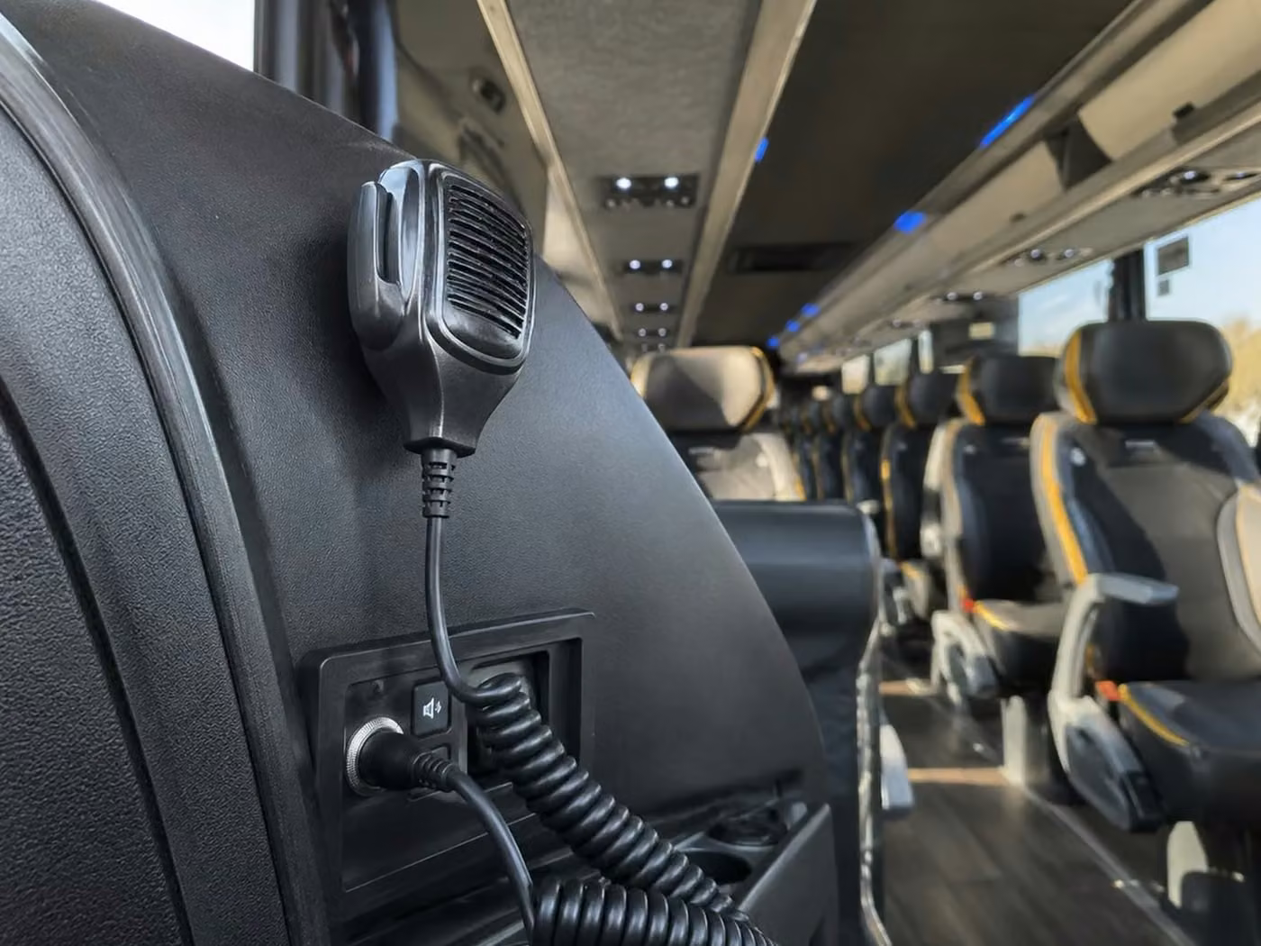 benton charter bus pa system