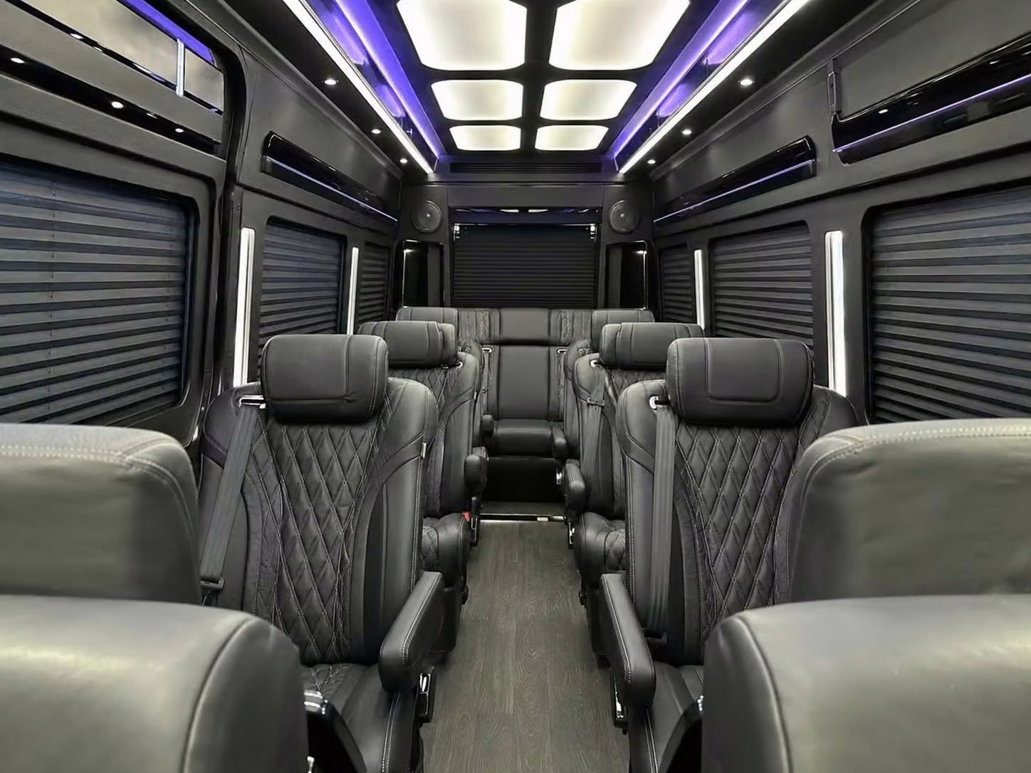 benton sprinter van rental with driver reclining seats
