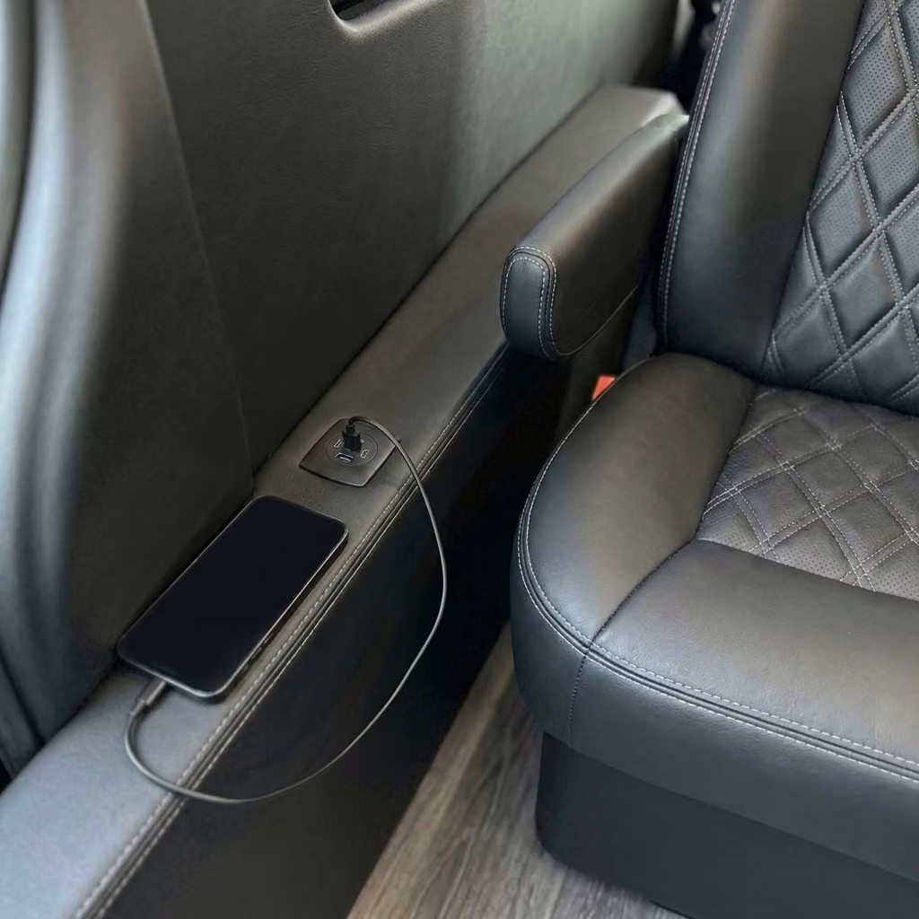 benton sprinter van rental with driver usb charging